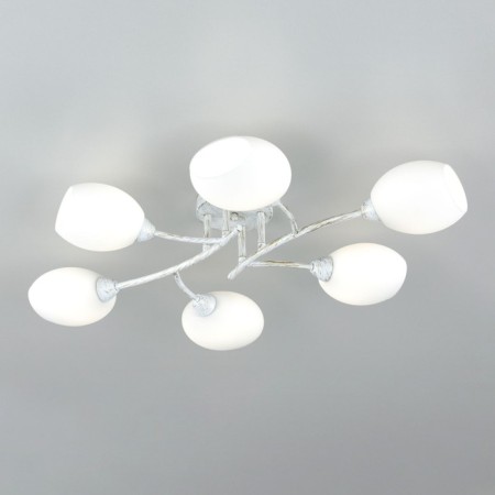 Ceiling chandelier Citilux "Florida" CL148160, 80x55x14.5 cm, 6x60W, E14, white color-8