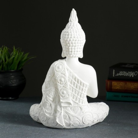 Figure "Buddha Medium" White, 12x20x29cm-2