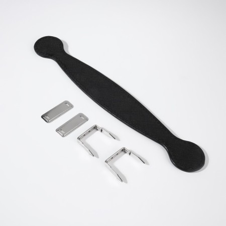 Handle for a bag, 2 fasteners for a puncture, 22 × 3 × 0.4 cm, black/silver color-1