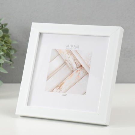 Photo frame Plastic "Mira" 15x15 cm, 641861 White (plastic screen)-1
