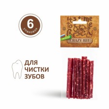 Titbit Crazy Bit brushing meat sticks for small dogs, with beef, 6 pcs, 50 g