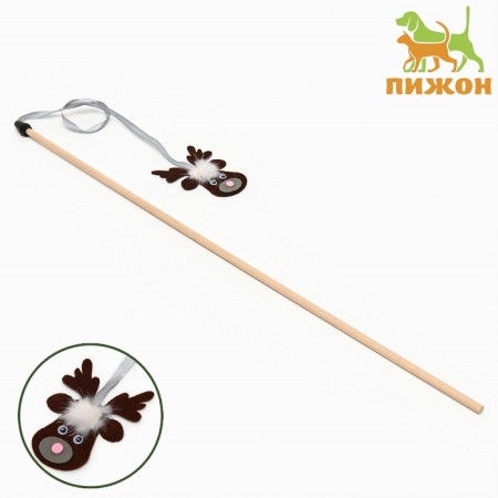 Domestica-a-piece “Deer” on a wooden stick for cats, brown, 9935976-1