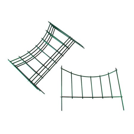 Decorative fence, 60 × 410 cm, 5 sections, metal, green, "horizontal"-1