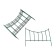 Decorative fence, 60 × 410 cm, 5 sections, metal, green, "horizontal"