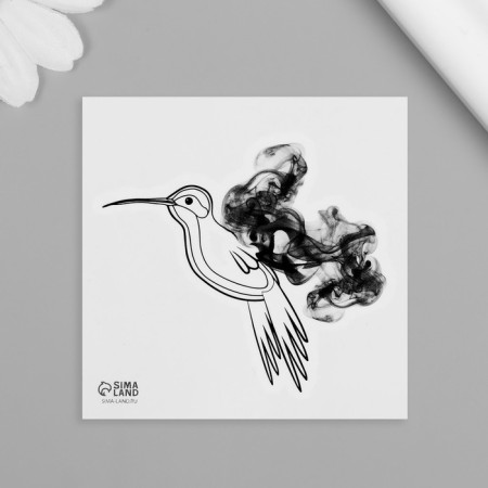 Black Black Tattoo “Black. Hummingbirds” 6x6 cm-3