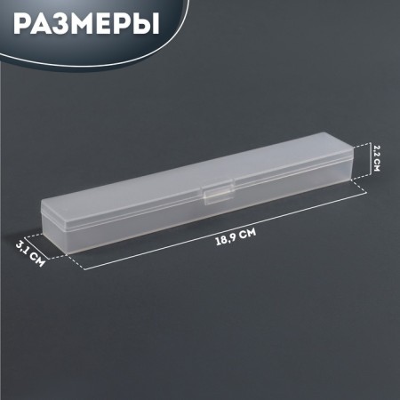 Organizer for storage, with a lid, 3.1 × 18.9 × 2.2 cm, the color is transparent-1