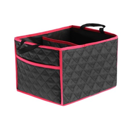 Organizer in the trunk, folding, quilted, oxford, 38 × 31 × 25 cm, black, red line