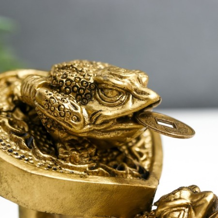 NECK Polystone for bronze "5 toads in the rod of Jui" 6.5x7.5x25 cm-6