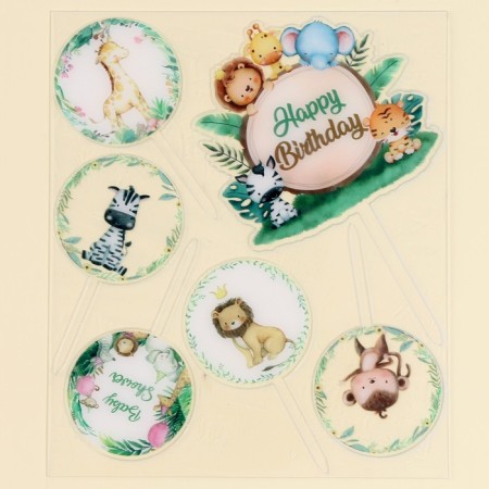 Set for decoration "Happy Birthday", animals