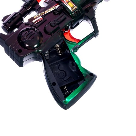 Blaster "Ranger", with a rotating element, light and sound effects, works from batteries, MIX color-4