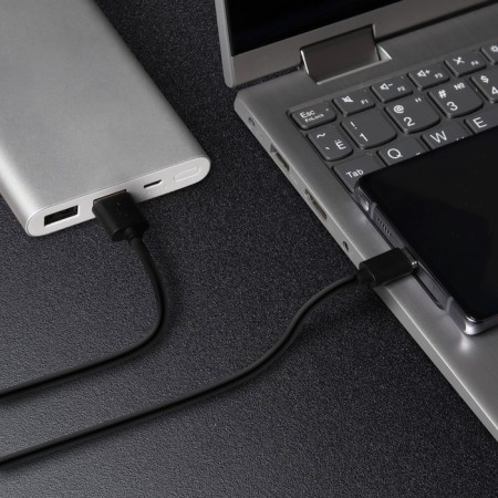 Windigo, MicroUSB - USB, 2 A, charging + data transfer, TPE braid, 1 m, black-1