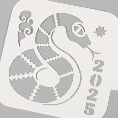 Plastic stencil "Year of the snake 2025", size 9x9 cm-2