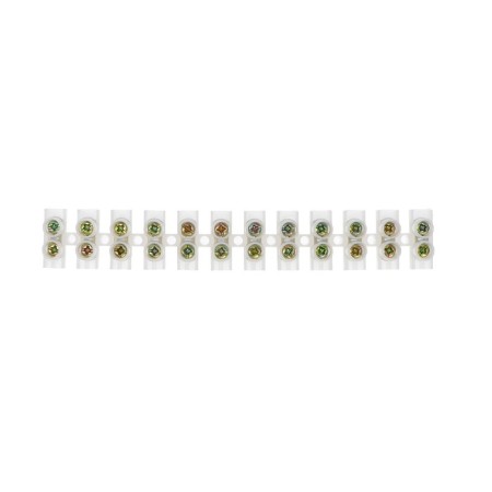 The terminal block of screw, 12 sections, 4-10 mm², 20 A, polyethylene, white, set of 10 pcs.-1