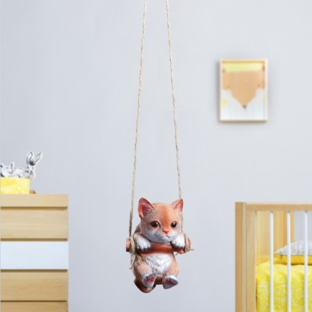 Suspended decor "kitten" 10x10x15cm red-3