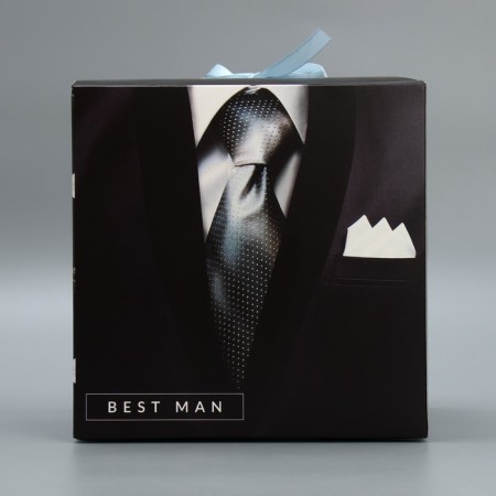 Gift folding box, packaging, "Gentleman", 18 x 18 x 18 cm-3