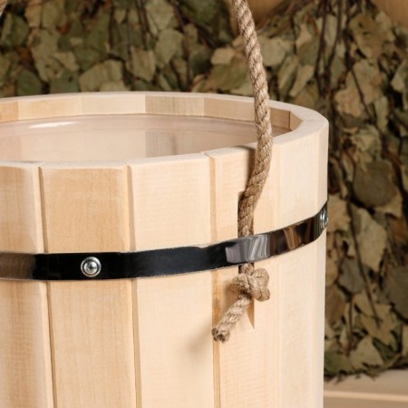 Bucket of linden, 9l, plastic insert, handle-vertebra, "Dobroparov"-5