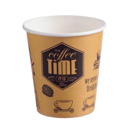 A glass of paper "coffee time" for hot drinks, 185 ml, diameter 73 mm-2