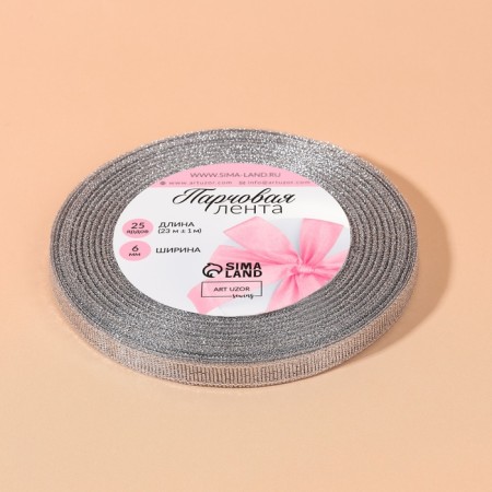Brocade tape, 6 mm, 23 ± 1 m, silver color-2