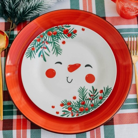 New Year. Ceramic plate "Snowman Zimka", 20 cm-3