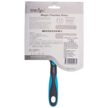 Delight-combed combing large, short teeth 22 mm, black and blue-4