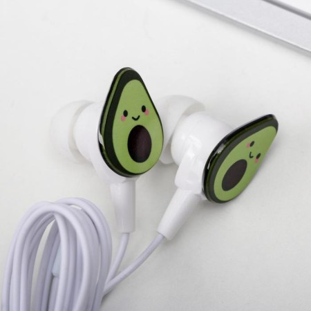 Headphones and hair gum on the postcard "Avocado", 10.3 x 14.5 cm-2