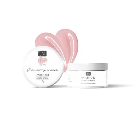 Single -phase jessnail gel, No. 023 Clot of strawberry, 15 g