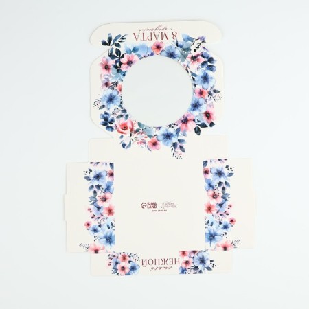 Box for Makarun with low sides "March 8", 11 x 11 x 3 cm-5