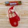 Soft suspension "mittens - a snowman, shiny stripes" 20x10 cm, red