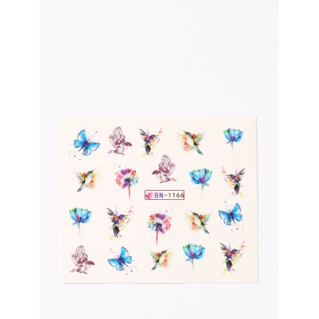 Slider - Watercolor nail design, packing 6 pcs, multi -colored-3