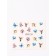 Slider - Watercolor nail design, packing 6 pcs, multi -colored
