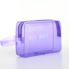 PVC cosmetic bag, 23*6*15, lightning department, purple