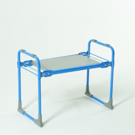 Bench-crossbow garden 56x30x42.5 cm, blue, max. Smilling 100 kg, with a soft seat