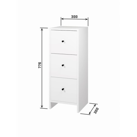 Комод 3Я-300, 300х300х776, Квадро/Белый-2