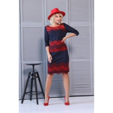 Women's dress, size 48, blue, red color