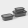 A set of food containers "Respect", 3 pcs: 400 ml, 700 ml, 1.2 l, graphite color