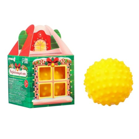 Developing tactile ball "House", New Year's gift packaging, 1 pc, crumb I-6