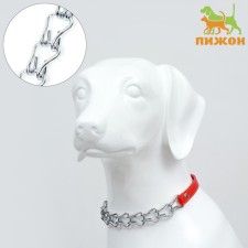 Metal collar with eco -leather insert, 60 cm x 3 mm