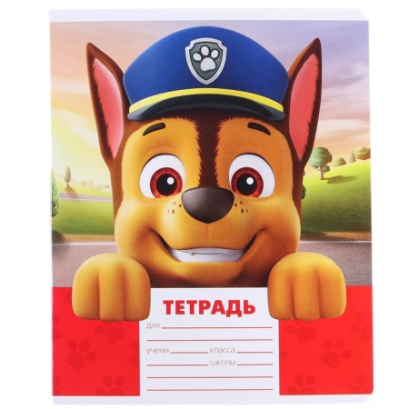 Notebook 12 sheets in a ruler, 5 types of mix, cover coated cardboard, puppy patrol-11