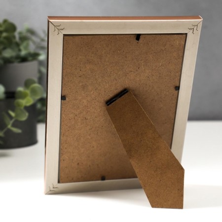 Photo frame plastic 13x18 cm "Silver 3D rhombuses with copper strip" 20.8x15.8 cm-4