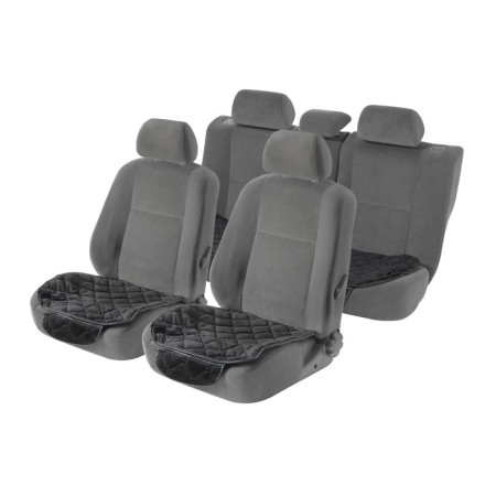 Caps on seats, velor, black, set 3 pcs