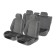 Caps on seats, velor, black, set 3 pcs