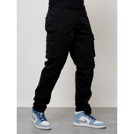 Cargo jeans male, size 56, black color-2