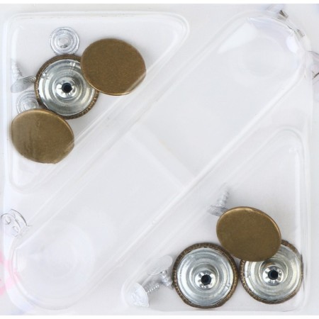 A set of jeans buttons "Classic Jeans", 17 mm, 6 pcs, with an installer, antique color-1