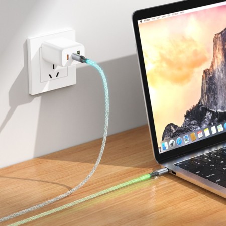 Cable Hoco U112, Type-C-Type-C, 3 A, 1 m, luminous, grunt-7