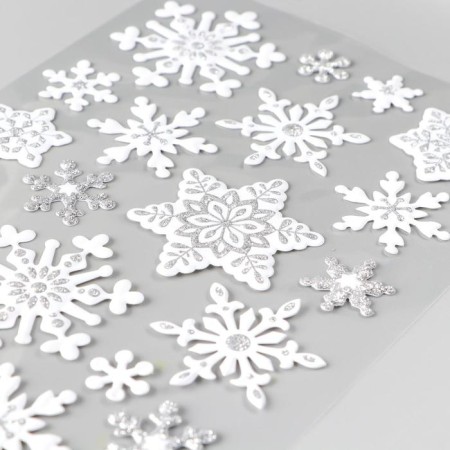 Decorative sticker Room Decor "Snowflakes Silver" 14x21 cm-1