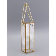 PET box with handles, gold, 7 x 7 x 21 cm
