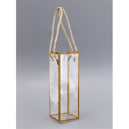 PET box with handles, gold, 7 x 7 x 21 cm