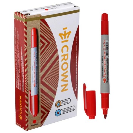 Permanent marker 2.0/4.0 mm, Crown, double -sided, red