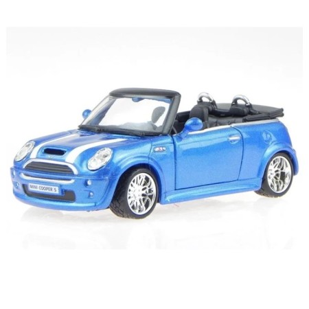 BBURAGO Mini Cooper S Cabriolet, Die-Cast, 1:32 machine, blue with print-1