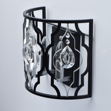 Bra "Algero", 2x40W E14, black color, silver-2
